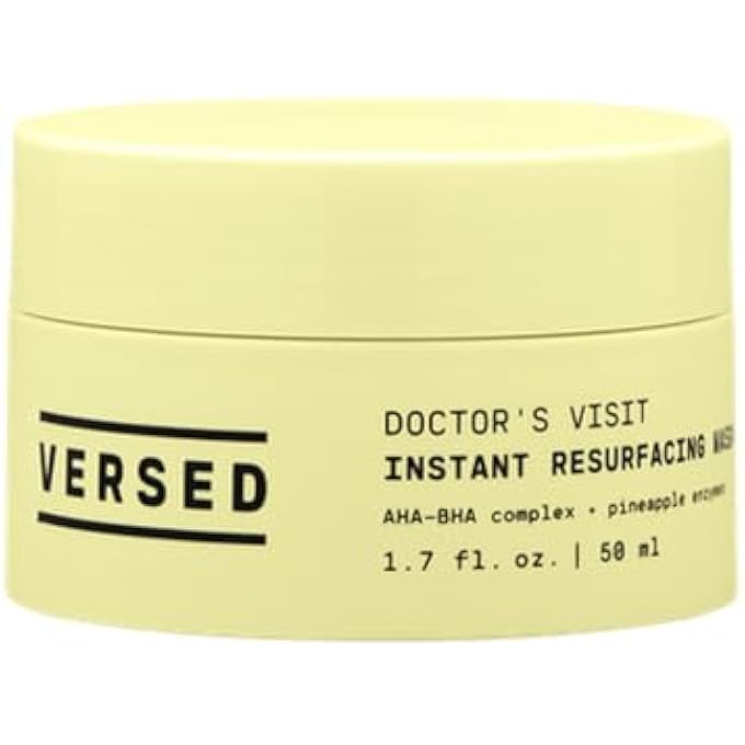 Versed DOCTOR'S VISIT SKIN RESURFACING FACE MASK - GLYCOLIC ACID + LACTIC ACID FACE EXFOLIANT FOR DARK SPOTS & SKIN TEXTURE - AHA BHA ENZYME MASK TO BRIGHTEN, SMOOTH REJUVENATE SKIN (1.7 FL OZ) - Image 1